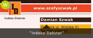 Projekt wizytówki dla firmy Indeko-Dakster